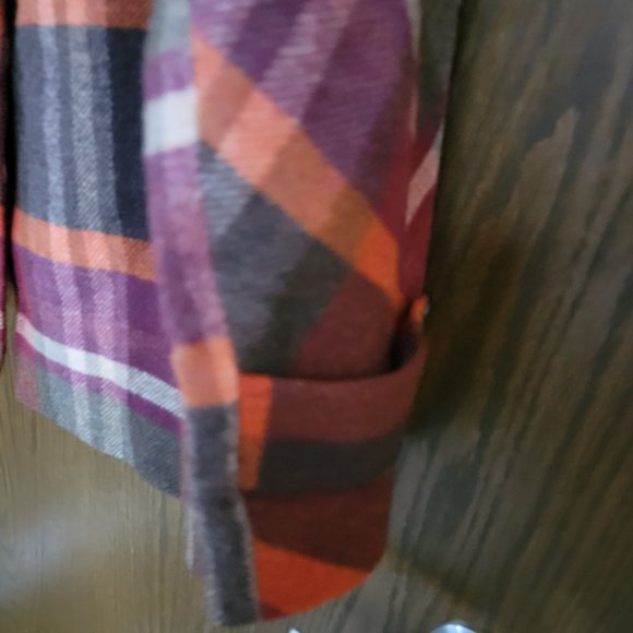 NWOT Stunning Talbots Fall Colors Orange Green Pink Plaid Jacket Size 12 - Picture 8 of 13